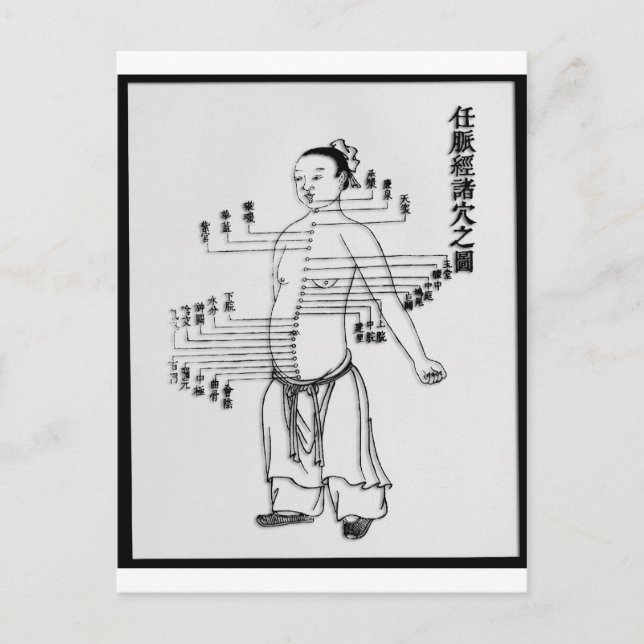 Kinesiskt läkemedelsdiagram vykort (Framsida)