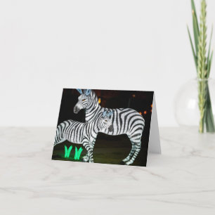 Kinesiskt Lantern Art Zebra-anteckningskort Anteckningskort
