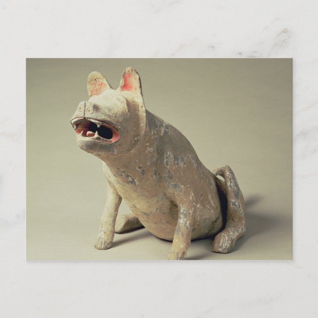 Kinesiskt lergods i hund, grav vykort (Framsida)