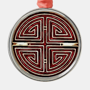 Kinesiskt livslängdsymbol julgransprydnad metall