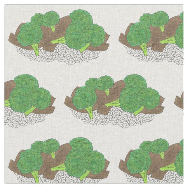 Kinesiskt livsmedelsnötkött och Broccoli Takeout D Tyg (Närbild)