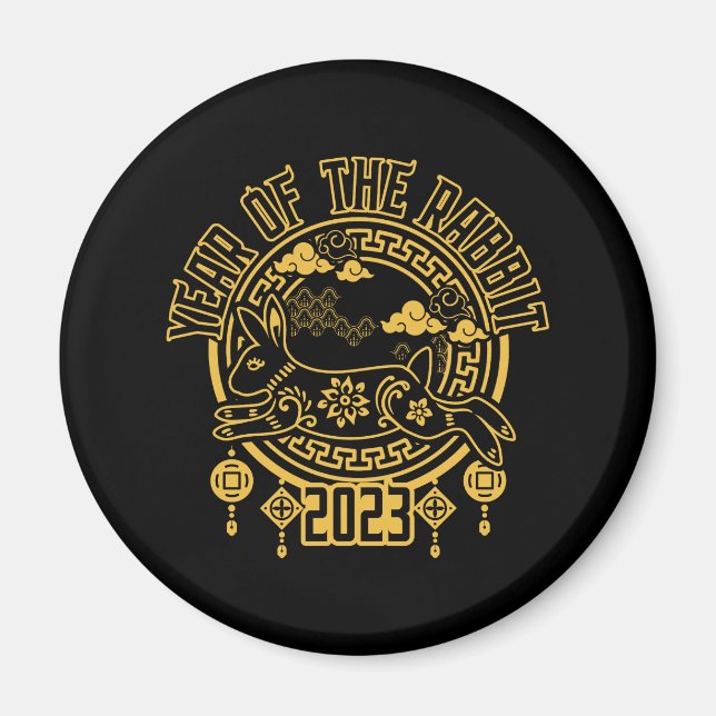 Kinesiskt lunisolarnyår för kaninen magnet (Framsidan)