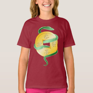 Kinesiskt månnyår för ormen 2025 guldmynt t shirt