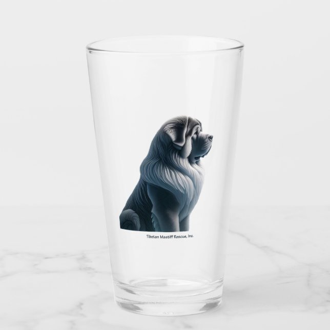 Kinesiskt Mastiff Sitta-glas (2) Glaskopp (Framsida)