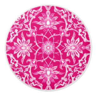 Kinesiskt mönster för art nouveau - Fuschia rosa Knopp