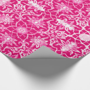 Kinesiskt mönster för art nouveau - Fuschia rosa Presentpapper