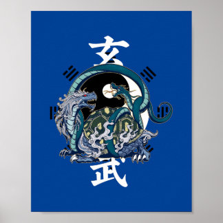 Kinesiskt mytiskt djur Xuanwu Black Tortoise Post Poster