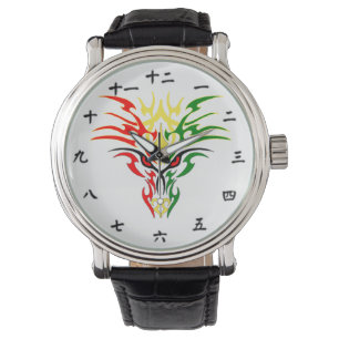 Kinesiskt nummer och Jamaican Dragon Design Armbandsur
