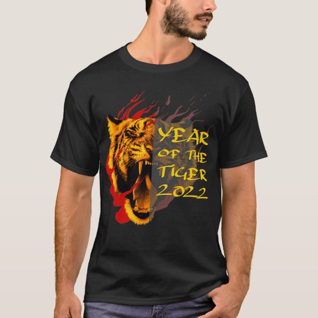Kinesiskt nyår 2022 lycklig kinesiska tigeråret t shirt (Framsida)