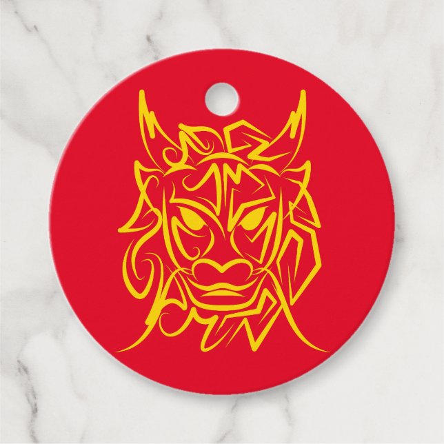 Kinesiskt nyår 2024, 4722 drakår gåvor etiketter (Framsida)