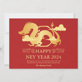 Kinesiskt nyår 2024, året för Röda draken Julkort