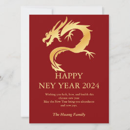 Kinesiskt nyår 2024, året för Röda draken Julkort