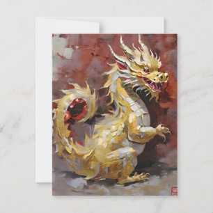 Kinesiskt nyår 2024 C - Dragon - Oils Julkort