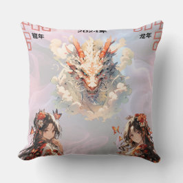 Kinesiskt nyår 2024 Dekorativ kudde