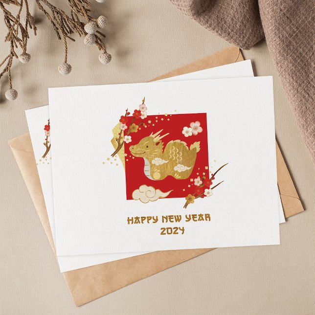 Kinesiskt nyår 2024 Dragons år Vykort (Skapare uppladdad)