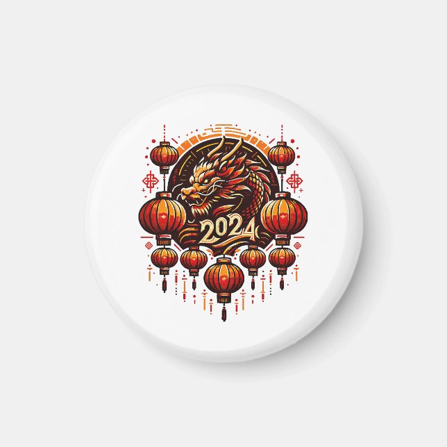kinesiskt nyår 2024 magnet (Framsidan)