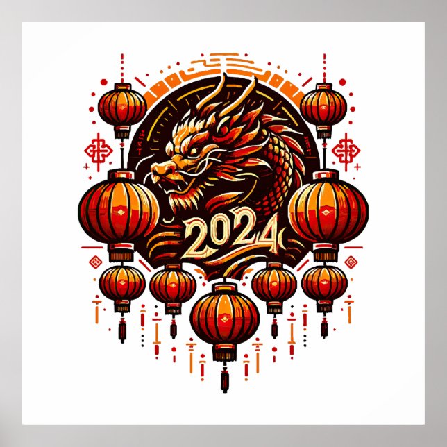 kinesiskt nyår 2024 poster (Framsidan)