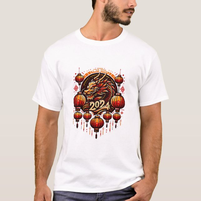kinesiskt nyår 2024 t shirt (Framsida)