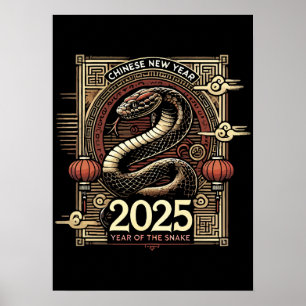 Kinesiskt nyår 2025 Året för orm Poster