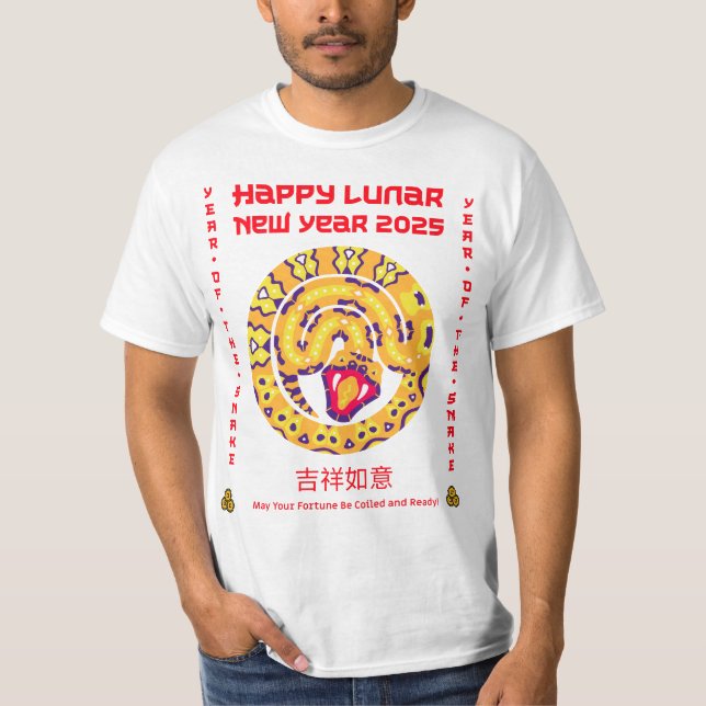 Kinesiskt nyår 2025 i lycklig t shirt (Framsida)