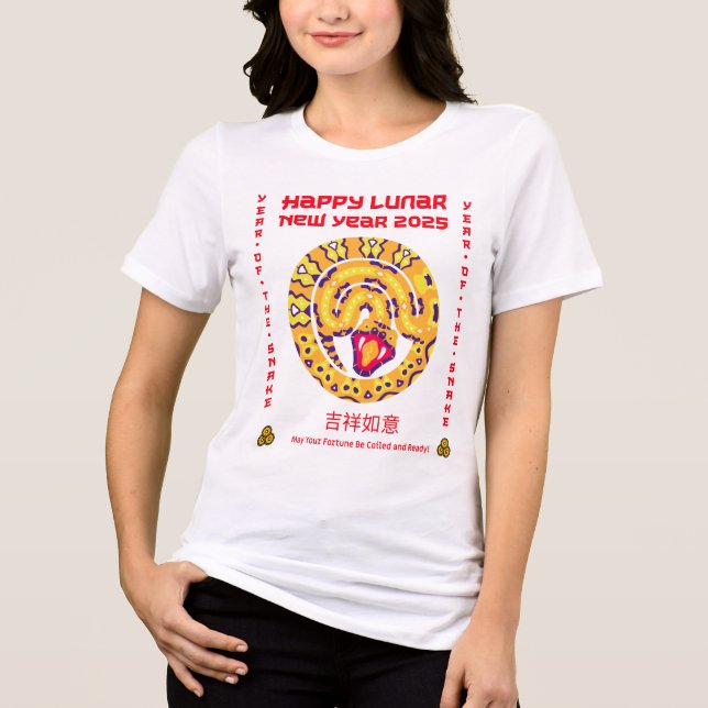 Kinesiskt nyår 2025 i lycklig t shirt (Framsida)