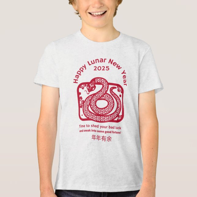 Kinesiskt nyår 2025 i lycklig t shirt (Framsida)