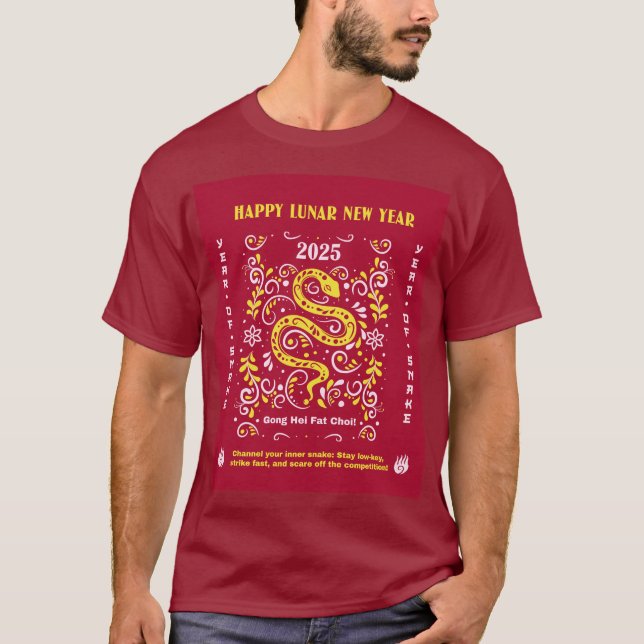 Kinesiskt nyår 2025 i lycklig t shirt (Framsida)