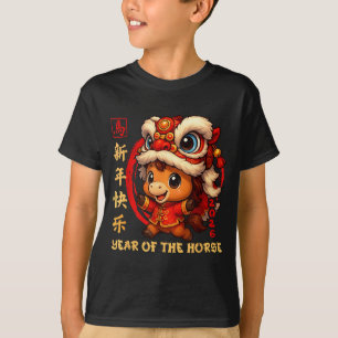 Kinesiskt nyår 2026 år för häst rolig lycklig t shirt