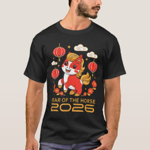 Kinesiskt nyår 2026 år för hästen 2026 kvinnor t shirt