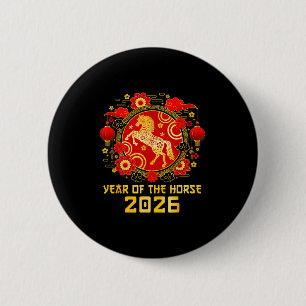 Kinesiskt nyår 2026 år för hästen lyckligt nytt knapp