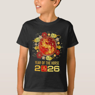 Kinesiskt nyår 2026 år för hästen lyckligt nytt t shirt