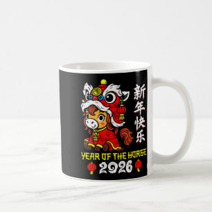 Kinesiskt nyår 2026 år för hästens månnyår kaffemugg