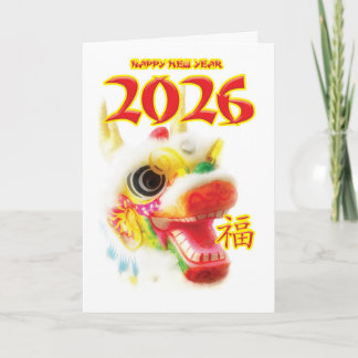 Kinesiskt nyår 2026 Falt gratulationskort Kort