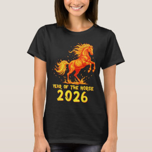 Kinesiskt nyår 2026 Häst Glad Kinesiskt nyår T Shirt