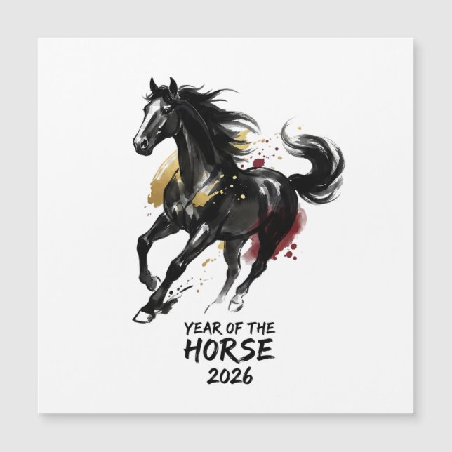 Kinesiskt nyår 2026 Häst Konst (Framsida)
