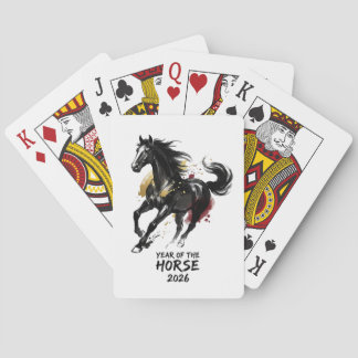 Kinesiskt nyår 2026 Häst Konst Casinokort