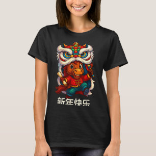 Kinesiskt nyår 2026 Lejon Dans År för hästen T Shirt