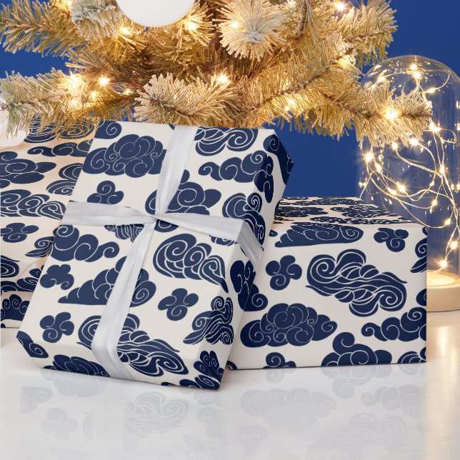 Kinesiskt nyår Auspicious Clouds Traditional WrP Presentpapper (Helgdagar)