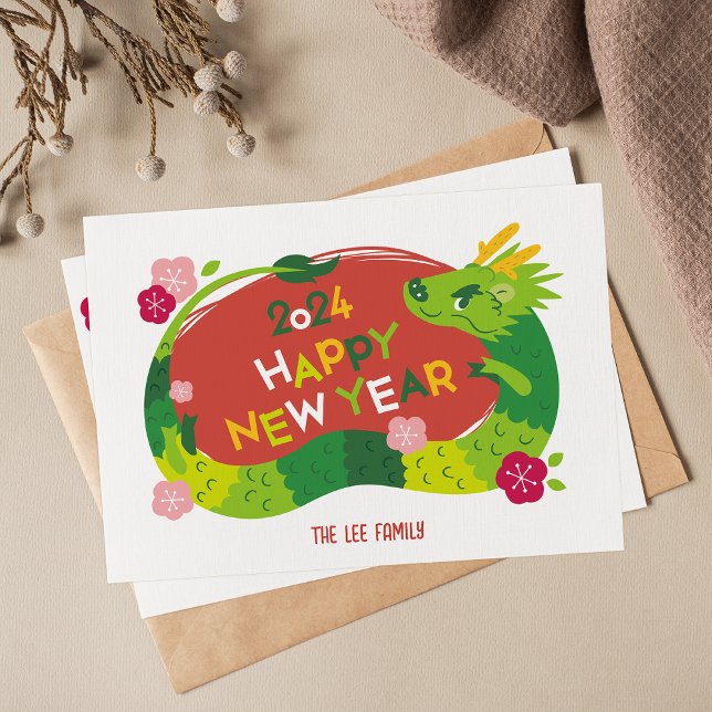 Kinesiskt nyår - Dragåret 2024 Julkort (Skapare uppladdad)