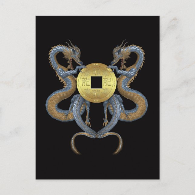 Kinesiskt nyår - Dragens år Helg Vykort (Framsida)