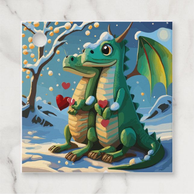 Kinesiskt nyår för drakparet gåvor etiketter (Framsida)