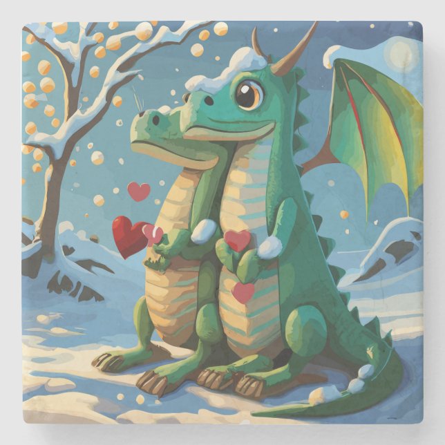 Kinesiskt nyår för drakparet stenunderlägg (Framsidan)