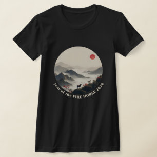 Kinesiskt nyår för hästen 2026 Mountain New Year T Shirt