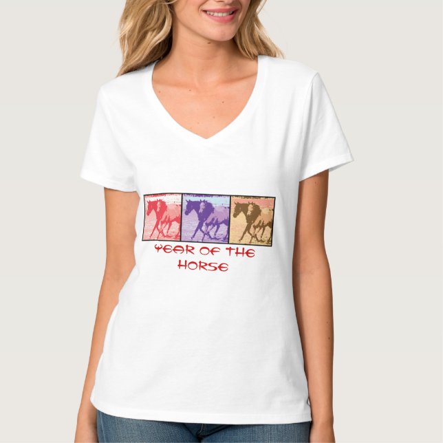 Kinesiskt nyår för hästens år t shirt (Framsida)