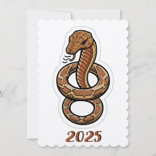 Kinesiskt nyår för ormen 2025 julkort (Framsida)