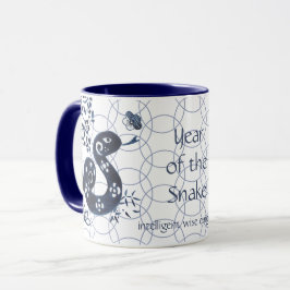 Kinesiskt nyår för Snake Blue Zodiac Artistic Mugg