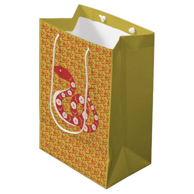 Kinesiskt nyår för snake Symbol Gift Bag (Framsidan Vinklad)