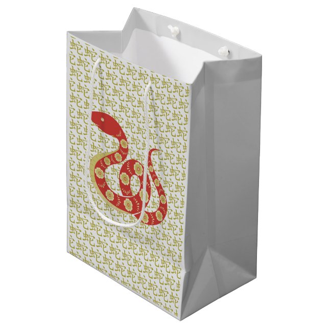 Kinesiskt nyår för snake Symbol Gift Bag (Framsidan Vinklad)