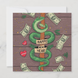 Kinesiskt nyår för träsnäckan 2025 julkort