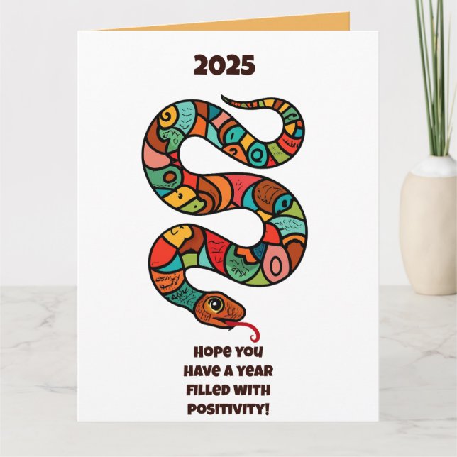 Kinesiskt nyår för träsnummen 2025 kort (Framsida)